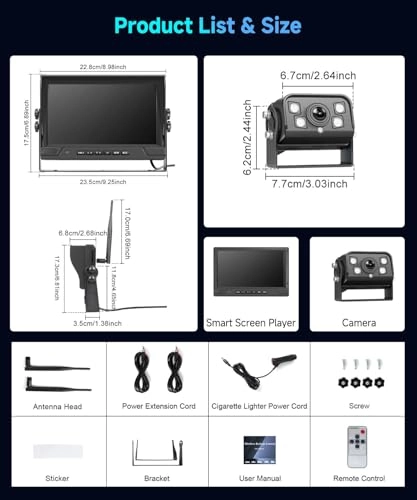 Rear View Camera Kit - Night vision Wireless 720P
