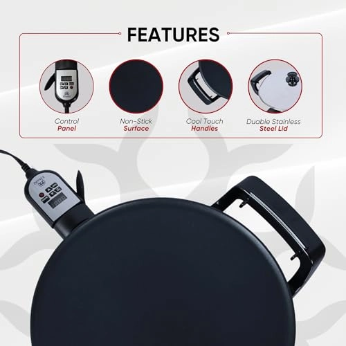 16" Electric Griddle - Digital Temperature Control Adjustable Heat Control Nonstick