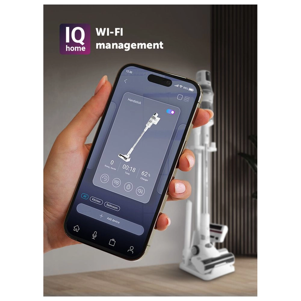 Cordless Electric Handstick Vacuum Cleaner - Cyclonic dust collection 85 minutes