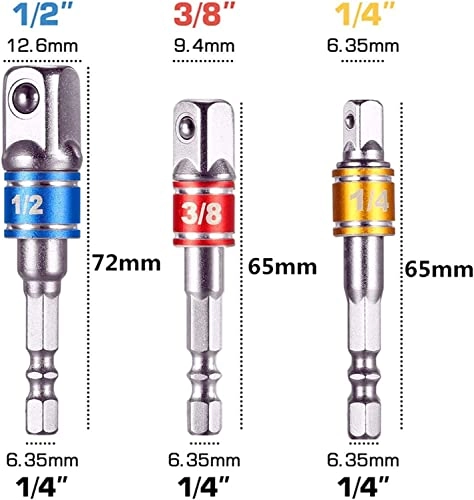 Hex Shank Drill Nut Driver Bit Set - 3Pcs 105 Degree Right Angle