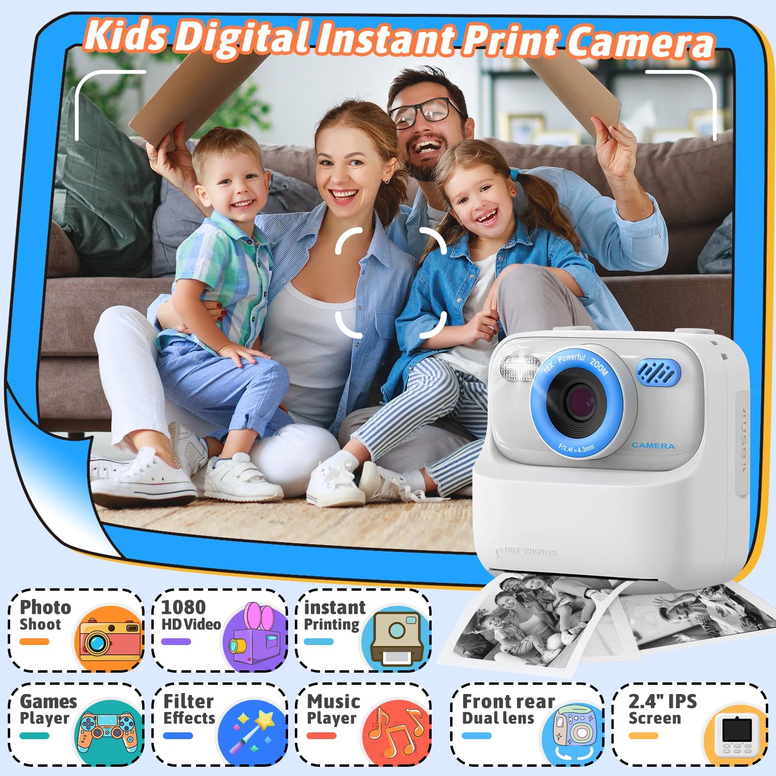 Instant Print Camera - 32GB White