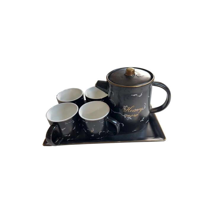 Creative Lid Tea Pot Set - ceramic
