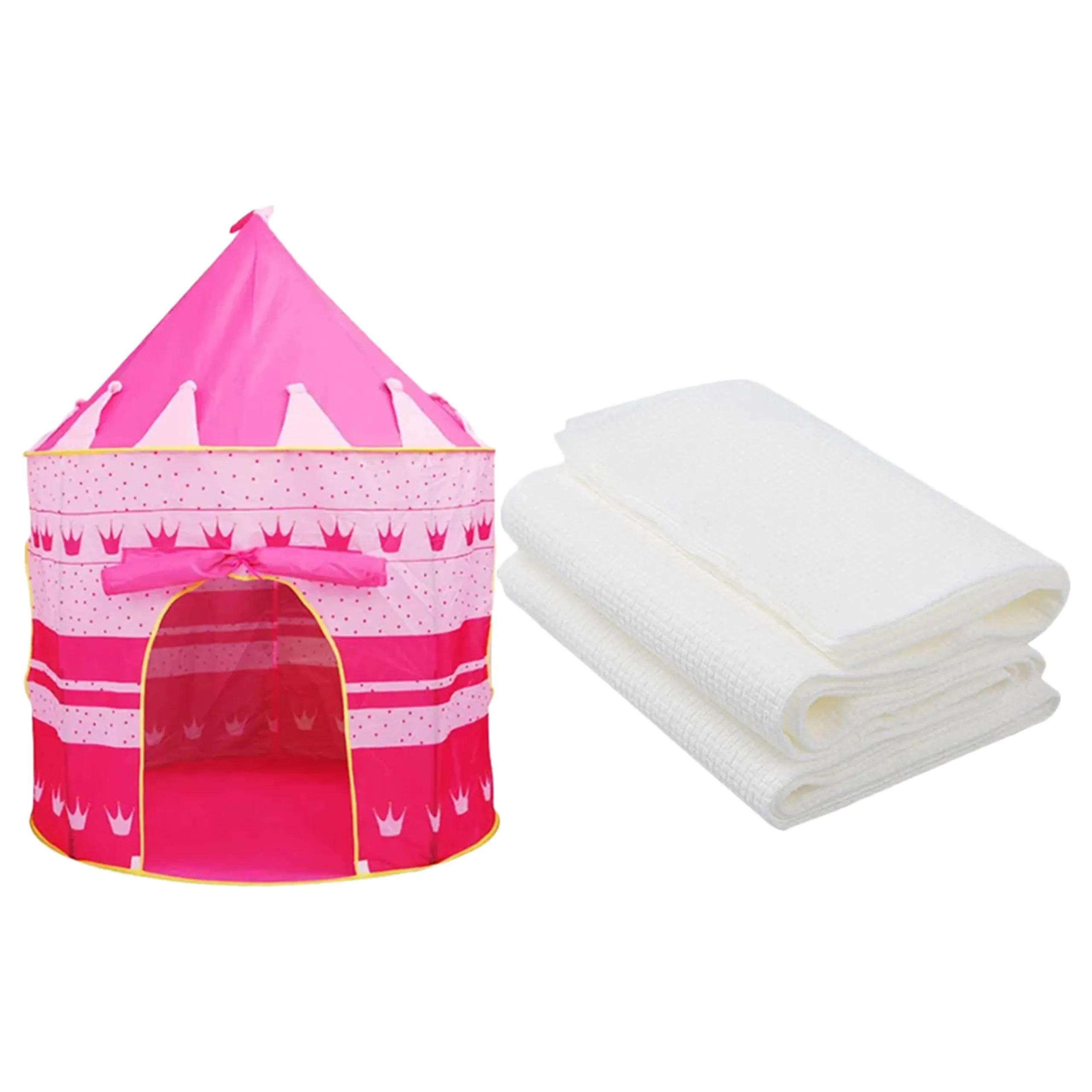 Play Tent House - 105 x 105 x 135 cm + Disposable Towel - 3pcs