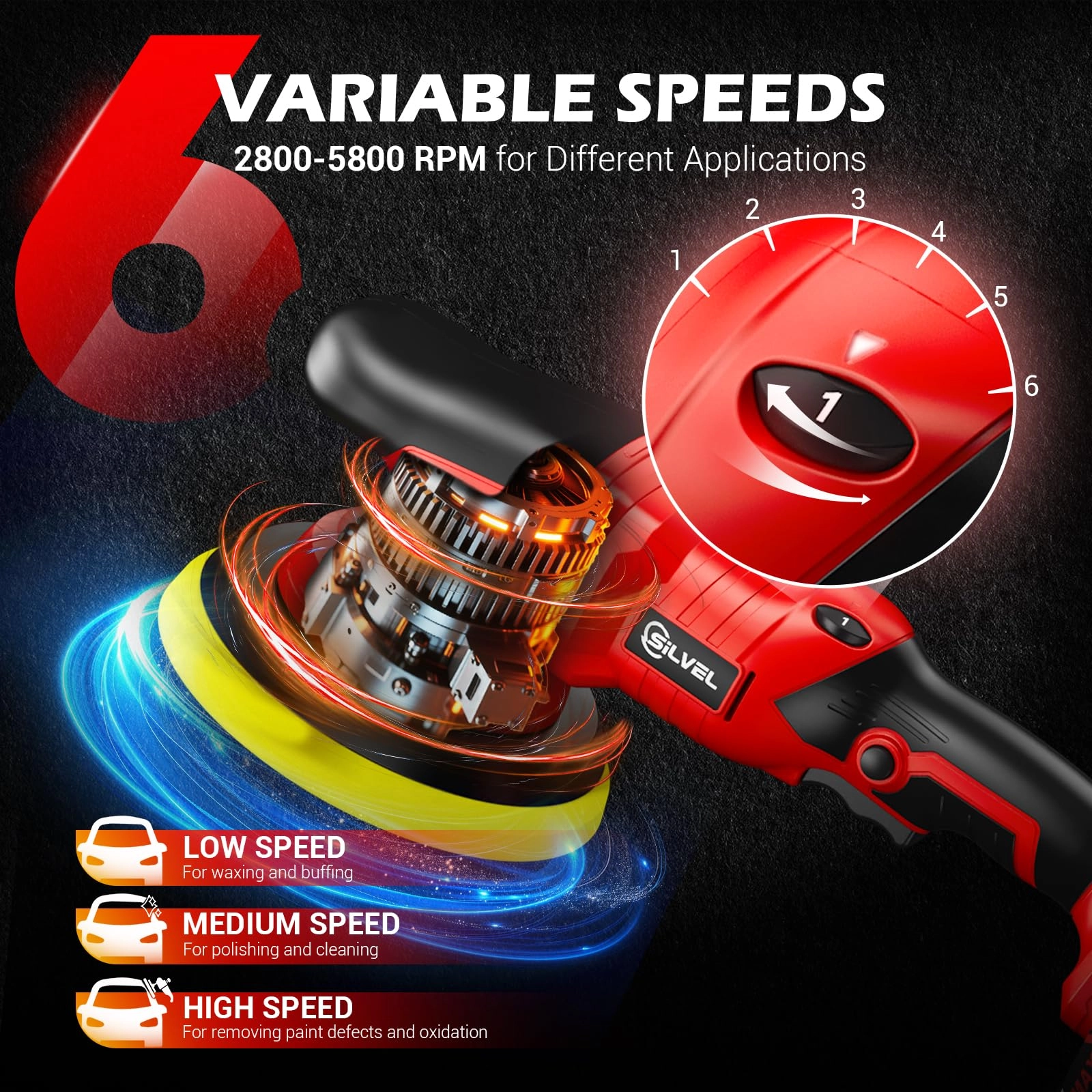 Cordless Car Buffer Polisher - 5 Inch