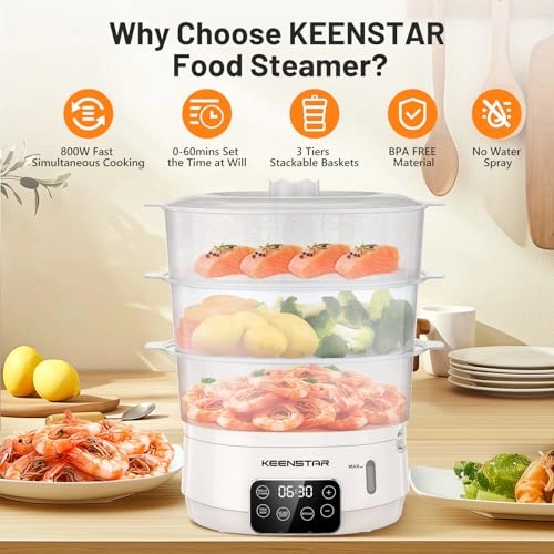 Electric Food Steamer - 13.7 Quarts