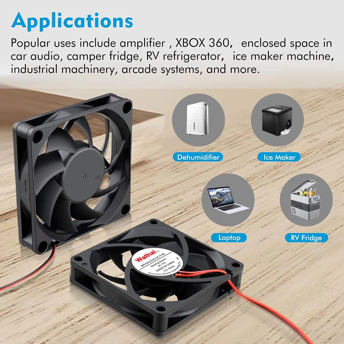 DC 12V Cooler Case Fan - 70mm x 70mm x 15mm 2Pack