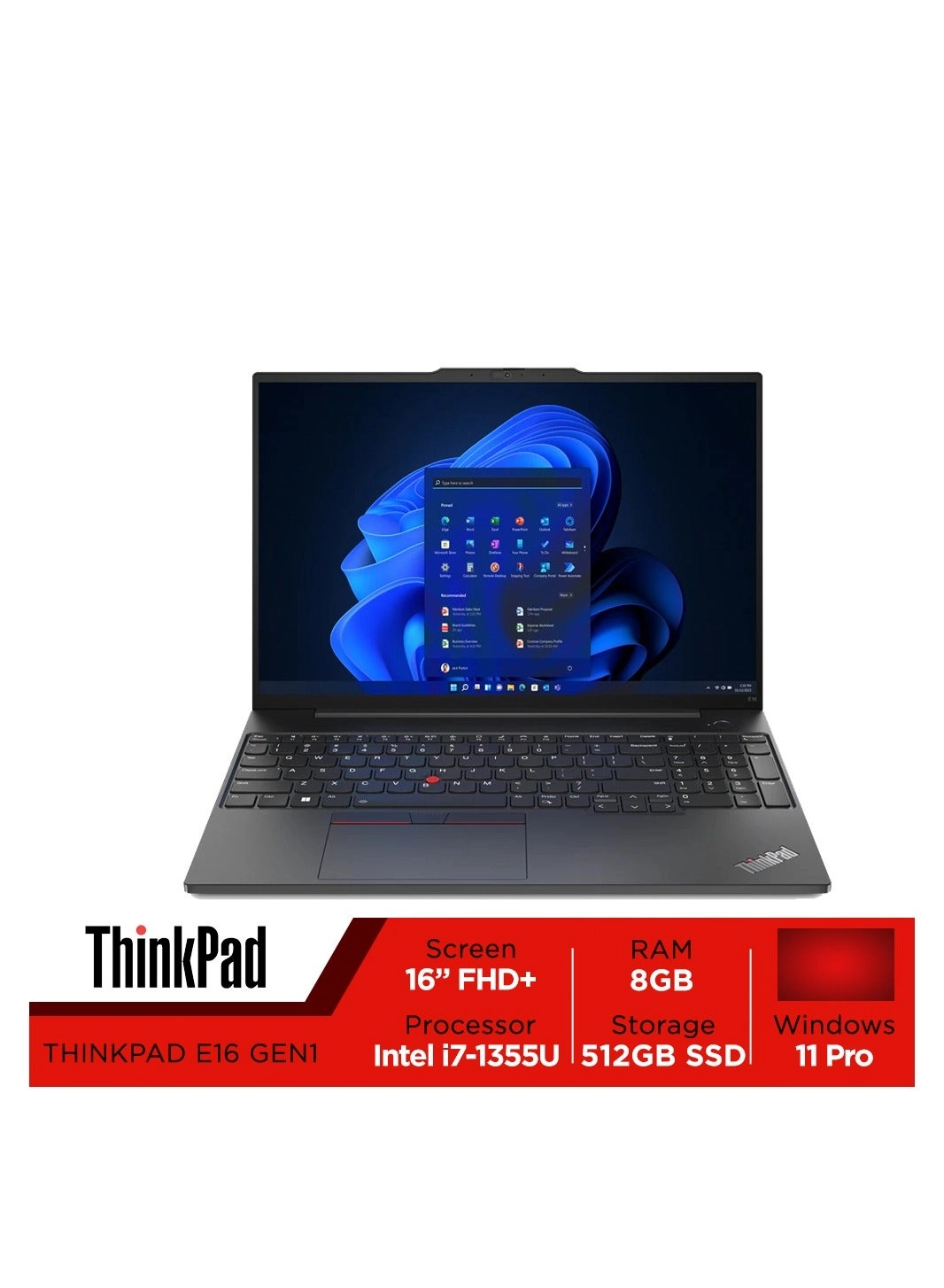 ThinkPad E16 Gen 1 21JN000MGR - 16'' Core i7-1355U 8GB DDR4 512GB SSD