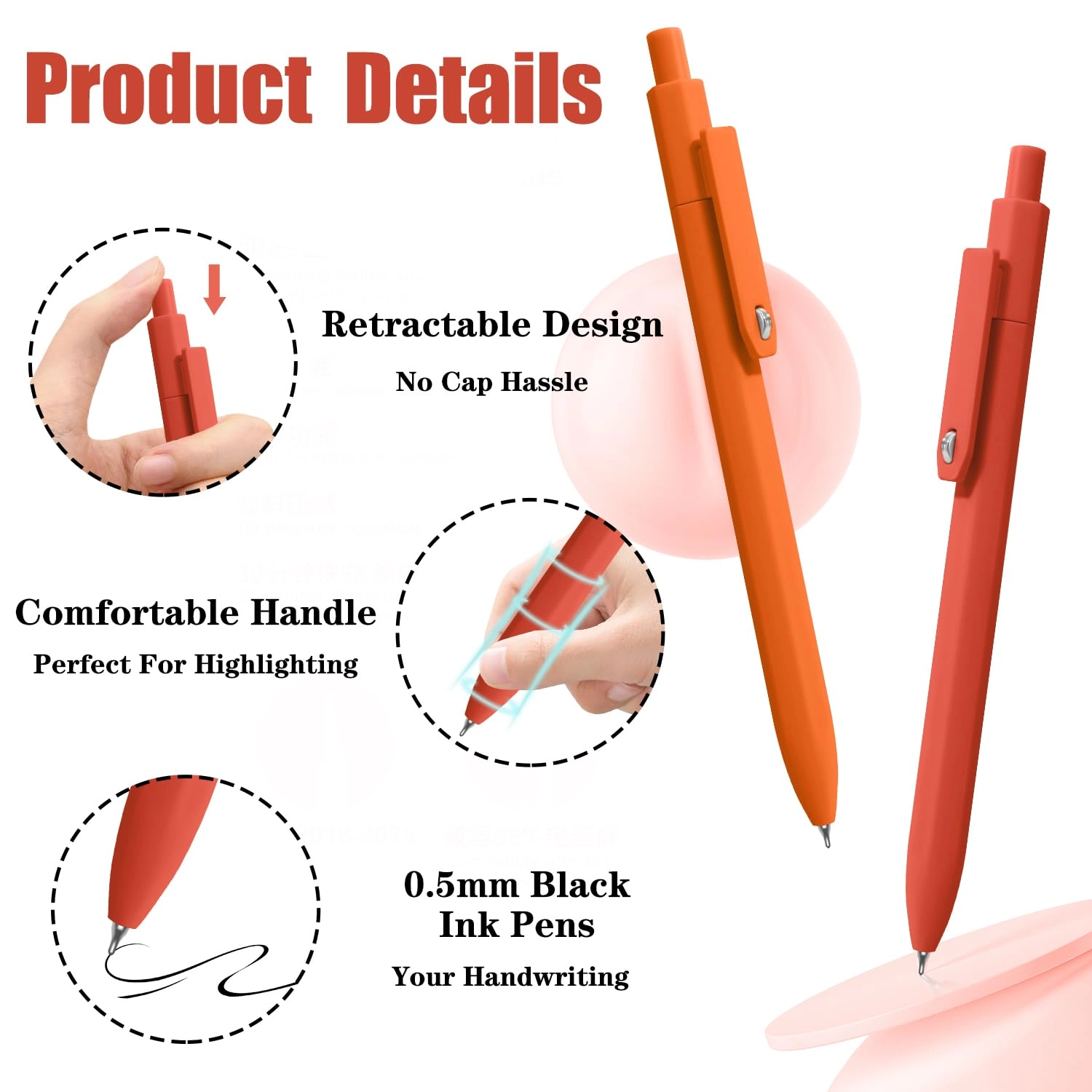 Aesthetic Pens - 8 Pcs 0.5mm