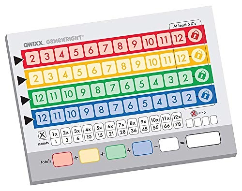 Qwixx Replacement Score Cards - 200 Sheets Multi-colored