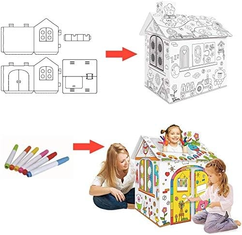 DIY Large Cardboard Play House - 2+ years 1 pcs