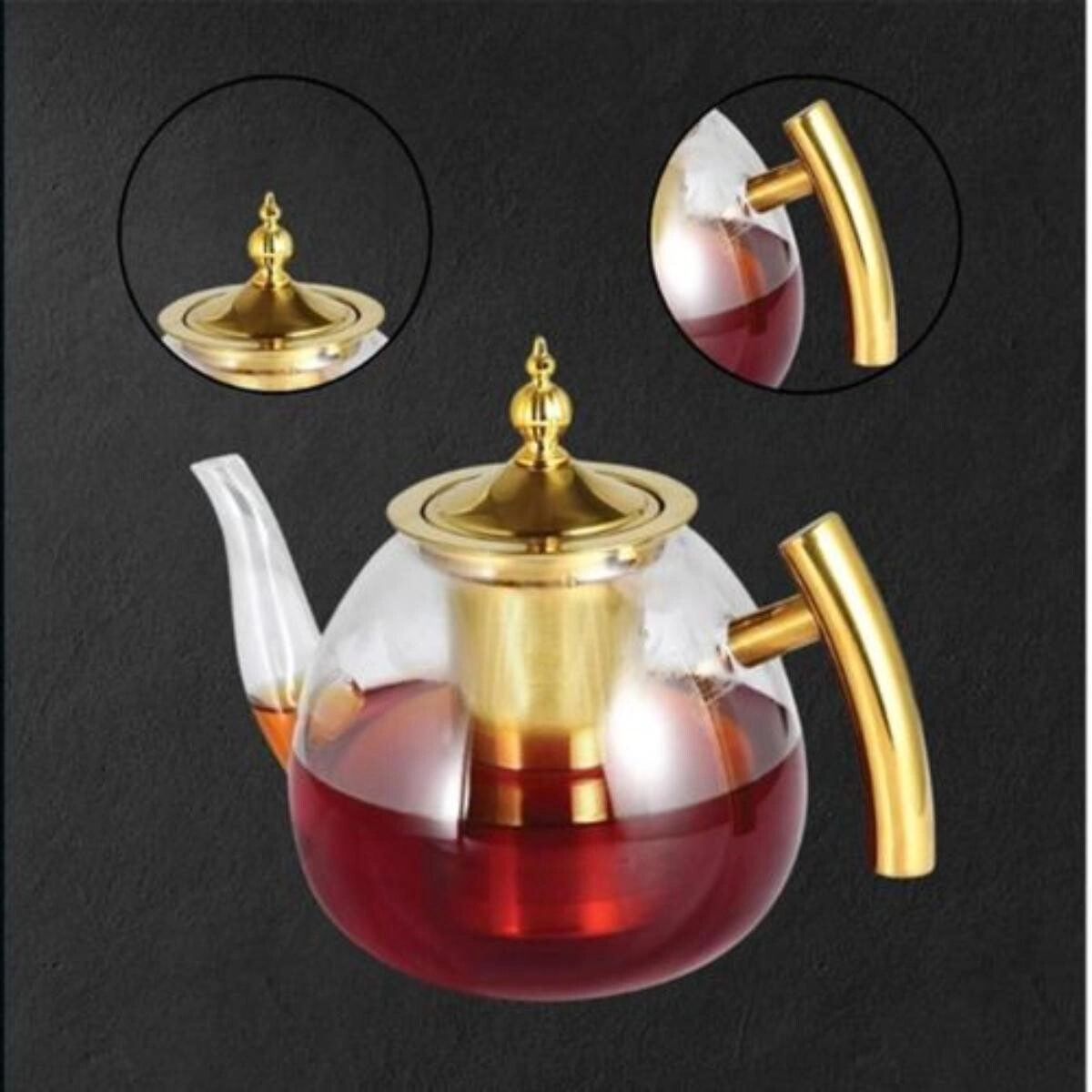 Glass Teapot - heat-resistant glass 1200ml