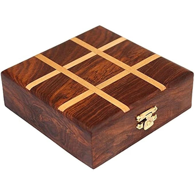 Tic Tac Toe - Wooden Pure Rosewood Brass