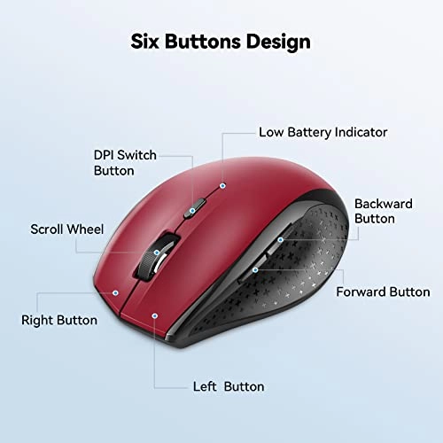 4800 DPI 6-Button Mouse - Wireless