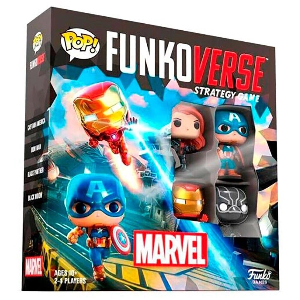 Funkoverse: Marvel 100 - Captain America + Black Widow + Iron Man + Black Panther - 4-Pack 3'' (7.6 Cm) POP! (French)