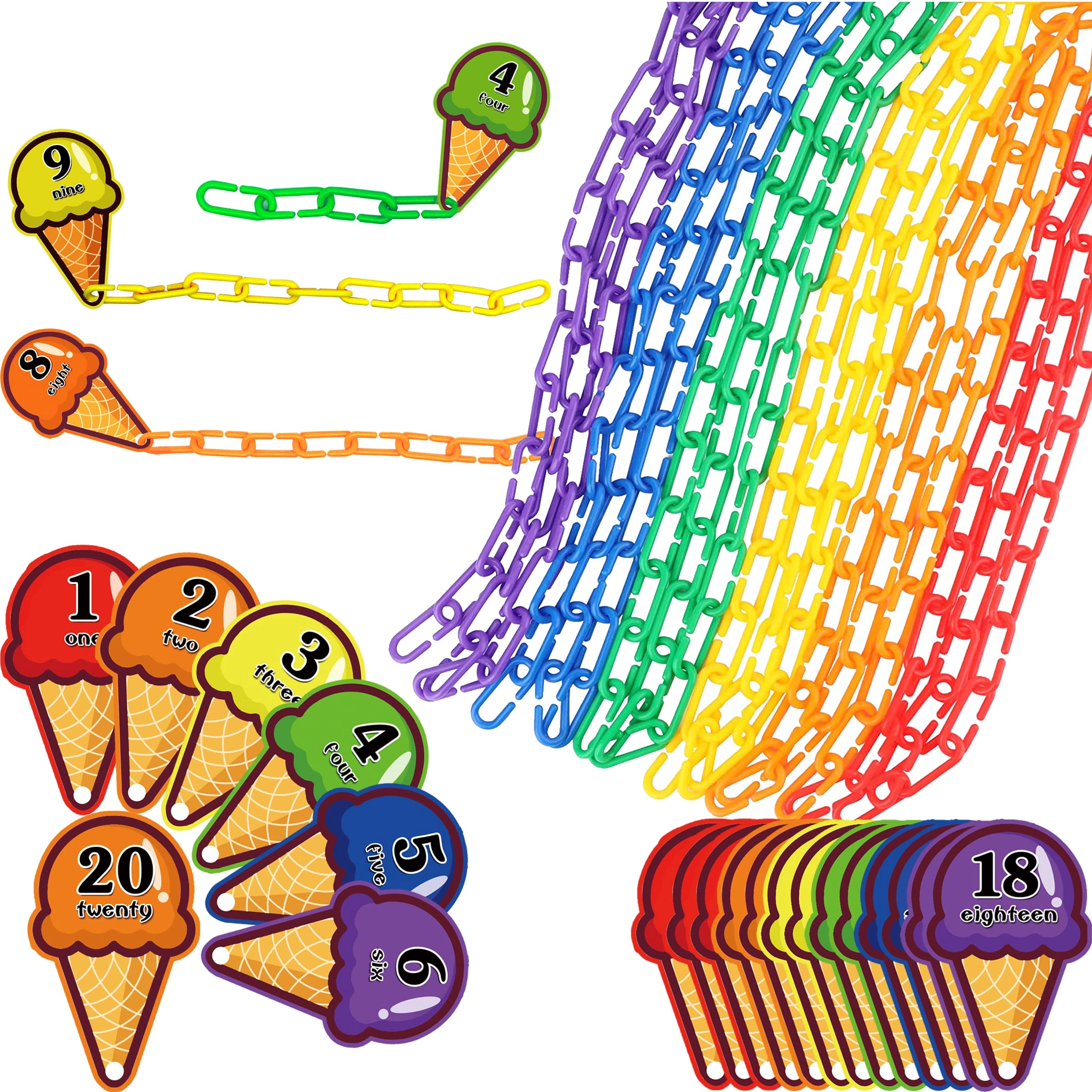 MZA STORES Chain Link Math Manipulatives - 240 pieces