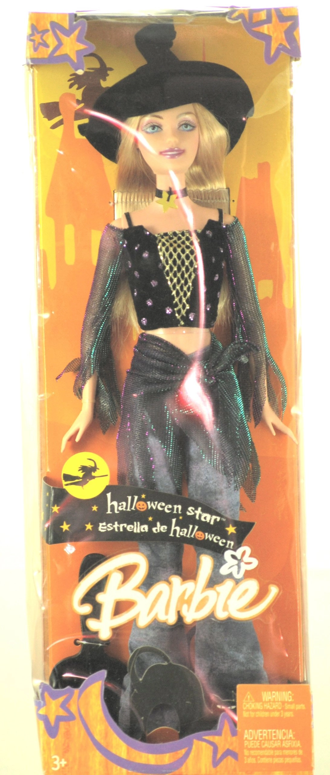 Halloween Doll - Witch costume Purple highlighted hair Ages 3+