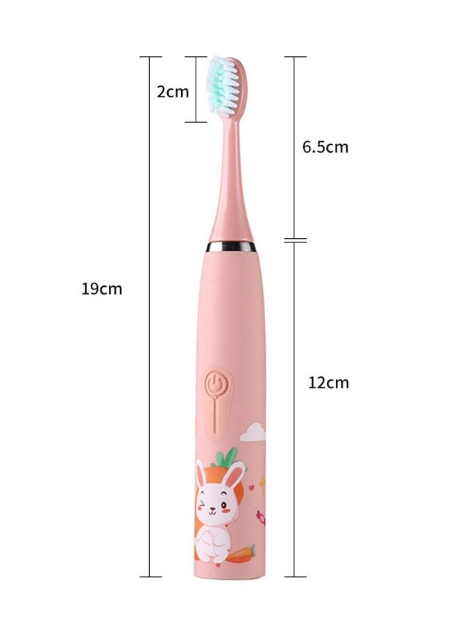 Kids Rechargeable Electric Toothbrush - 6 Brush Heads Timer USB Rechargeable