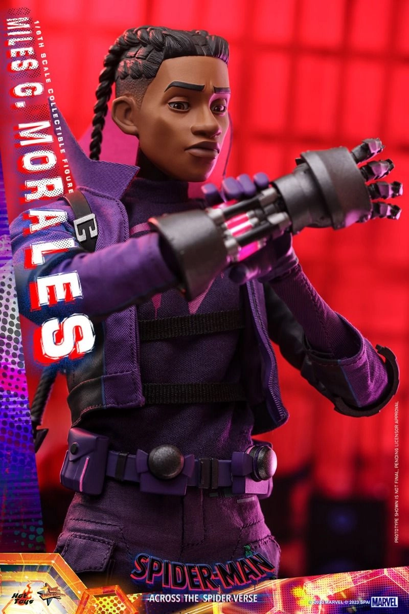 Miles G Morales - Spider-Man: Across the Spider-Verse Sixth Scale Action Figure - LED light-up Prowler gauntlets