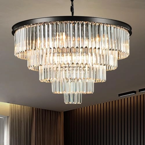 16 Lights Large Crystal Chandeliers - 3 Colors Temperature Adjustable