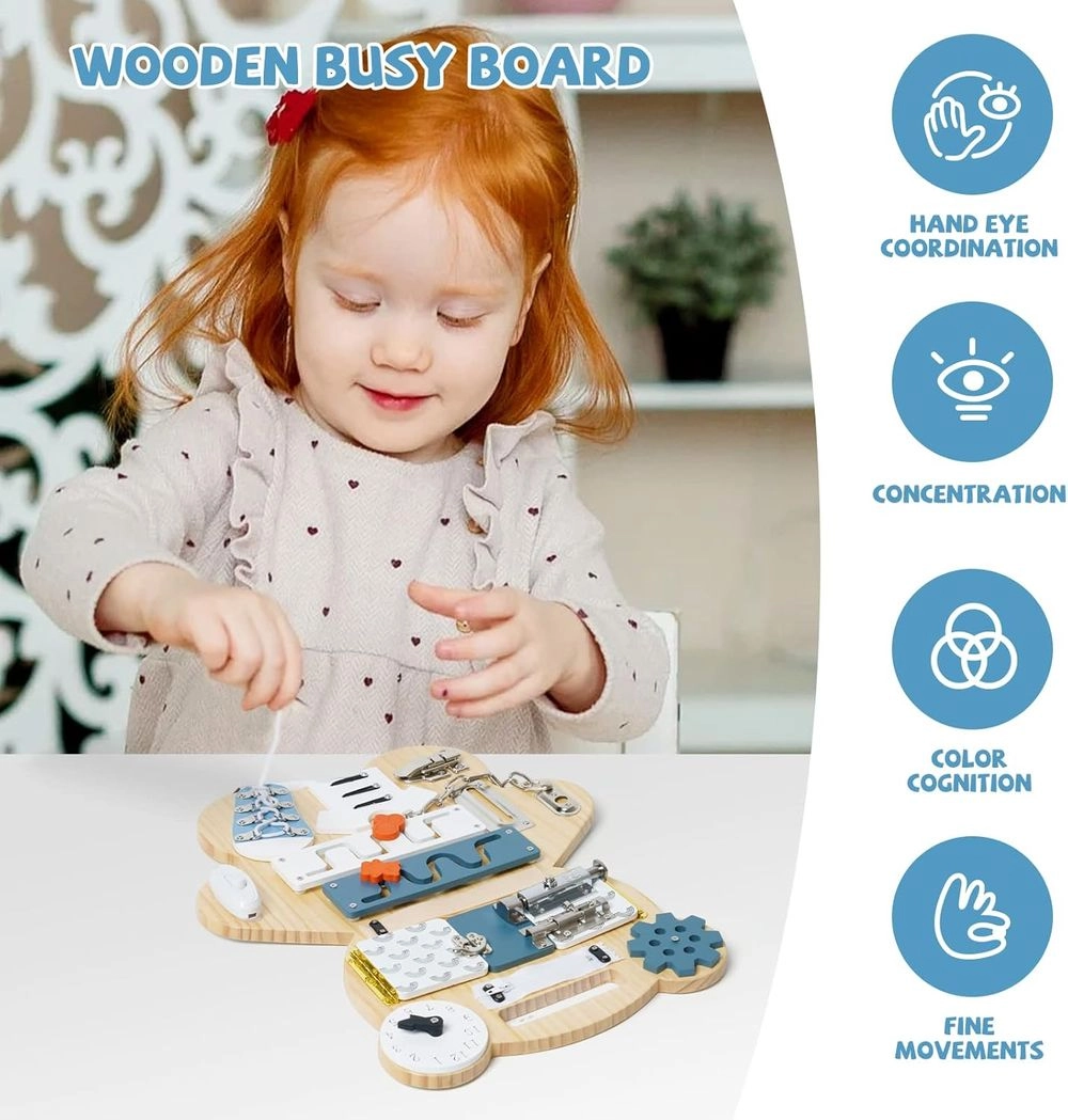 14 In 1 Wooden Busy Board - 3 +