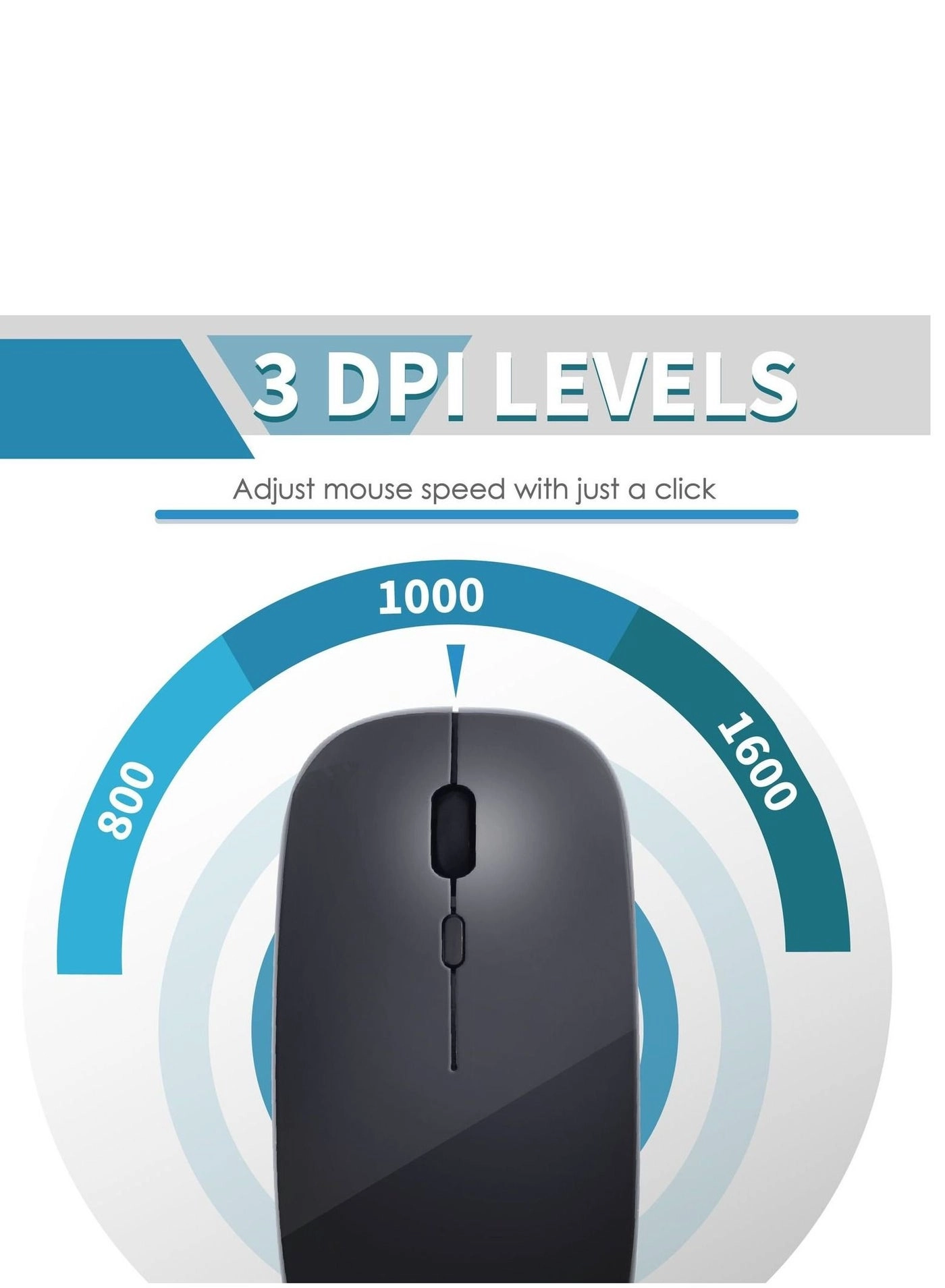 Slim Wireless Mouse - 2.4G Bluetooth 5.1