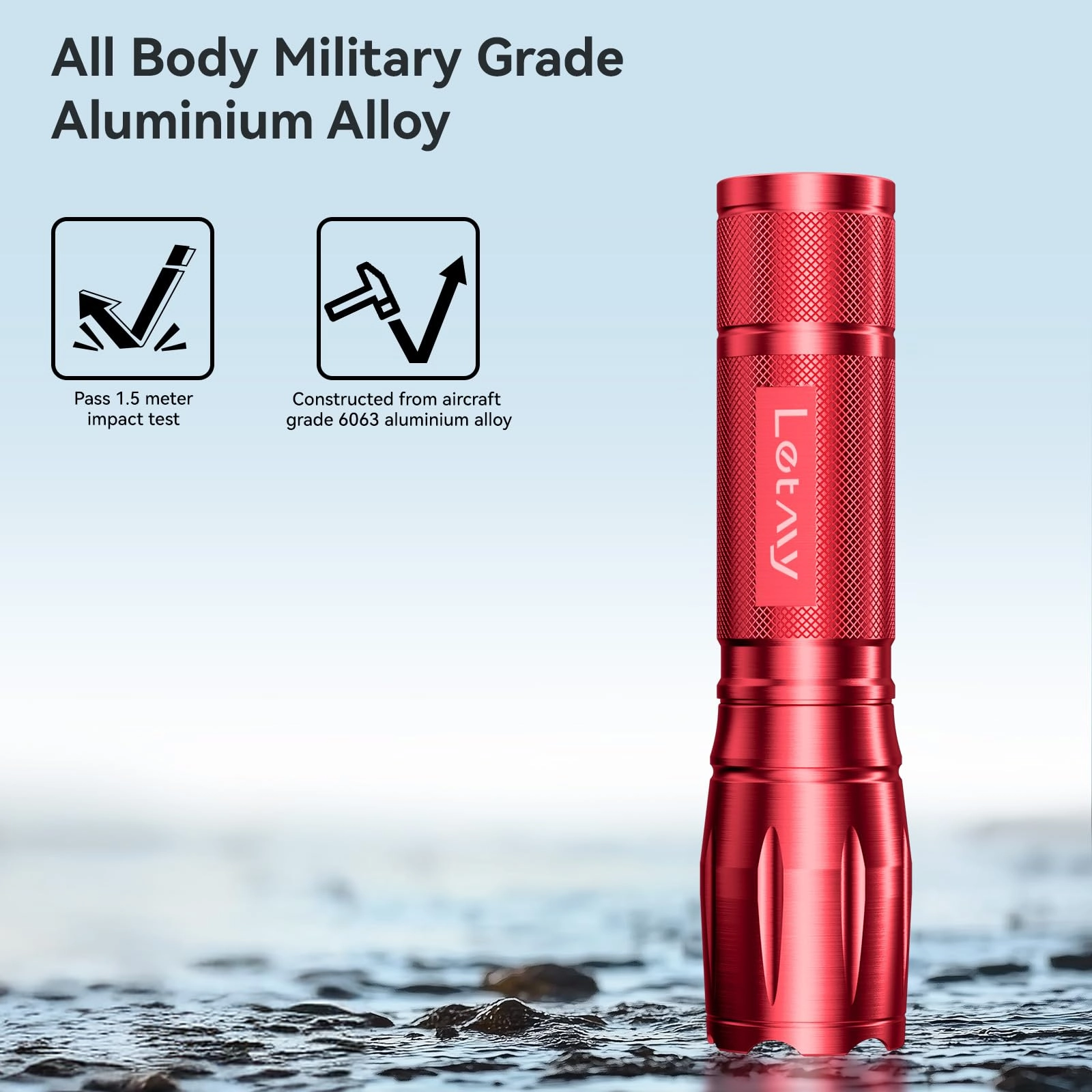 Tactical Flashlight - 2 Pack 2000lm