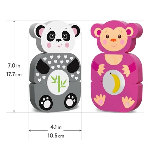 Wooden Blocks Friendly Zoo - 12 months and up 22 pieces