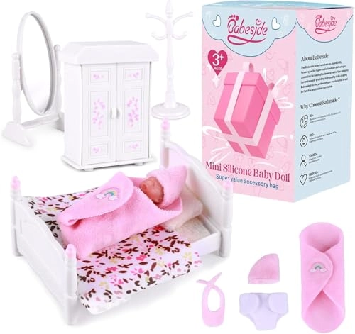 Mini Silicone Baby Doll - 3 Inch Reborn Ages 3+ Playset