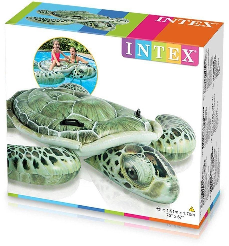 Intex Realistic Inflatable Sea Turtle Ride-On - 190 x 170 cm