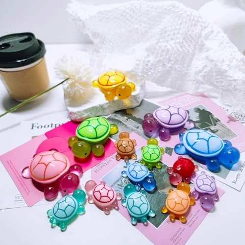 Glow in The Dark 3D Resin Turtles - 5 pcs