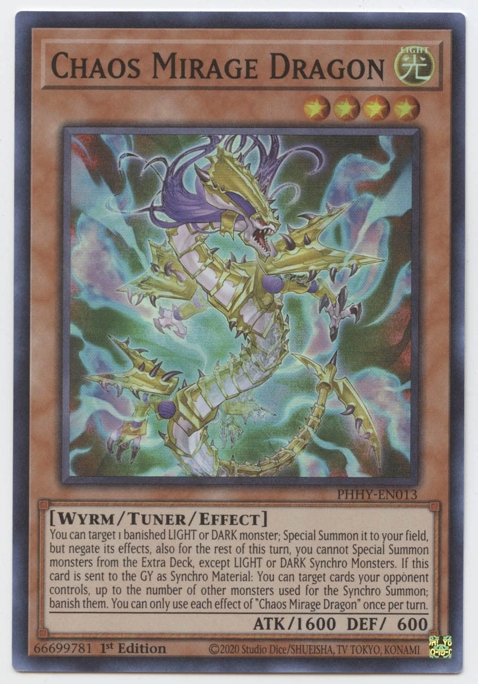 Yu-Gi-Oh! Chaos Mirage Dragon - PHHY-EN013 - 1st Edition