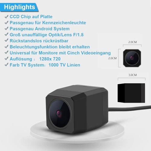 Boot Handle Reversing Camera - Night vision 1280 x 720 pixels