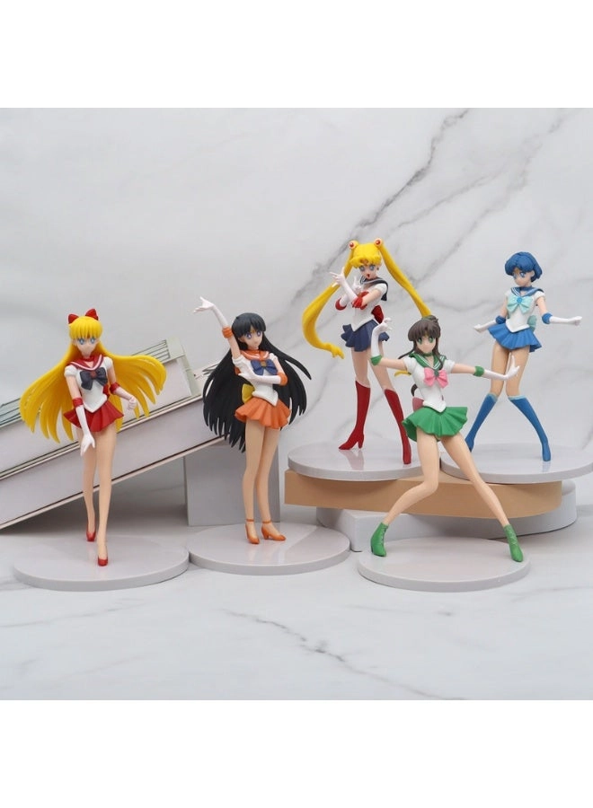 halamodo Sailor Moon + Sailor Mercury + Sailor Mars + Sailor Jupiter + Sailor Venus - Sailor Moon - 5 pcs