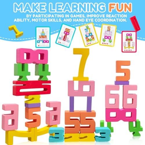 Wooden Number Building Blocks - 3+ Years Old 20 pieces