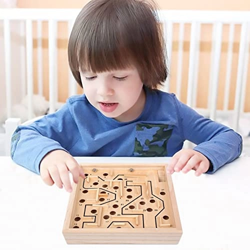 Wooden Brain Puzzle + Metal Puzzle + Labyrinth - Maze board 2 steel balls + Stacking Blocks - 36 pieces + Tic Tac Toe