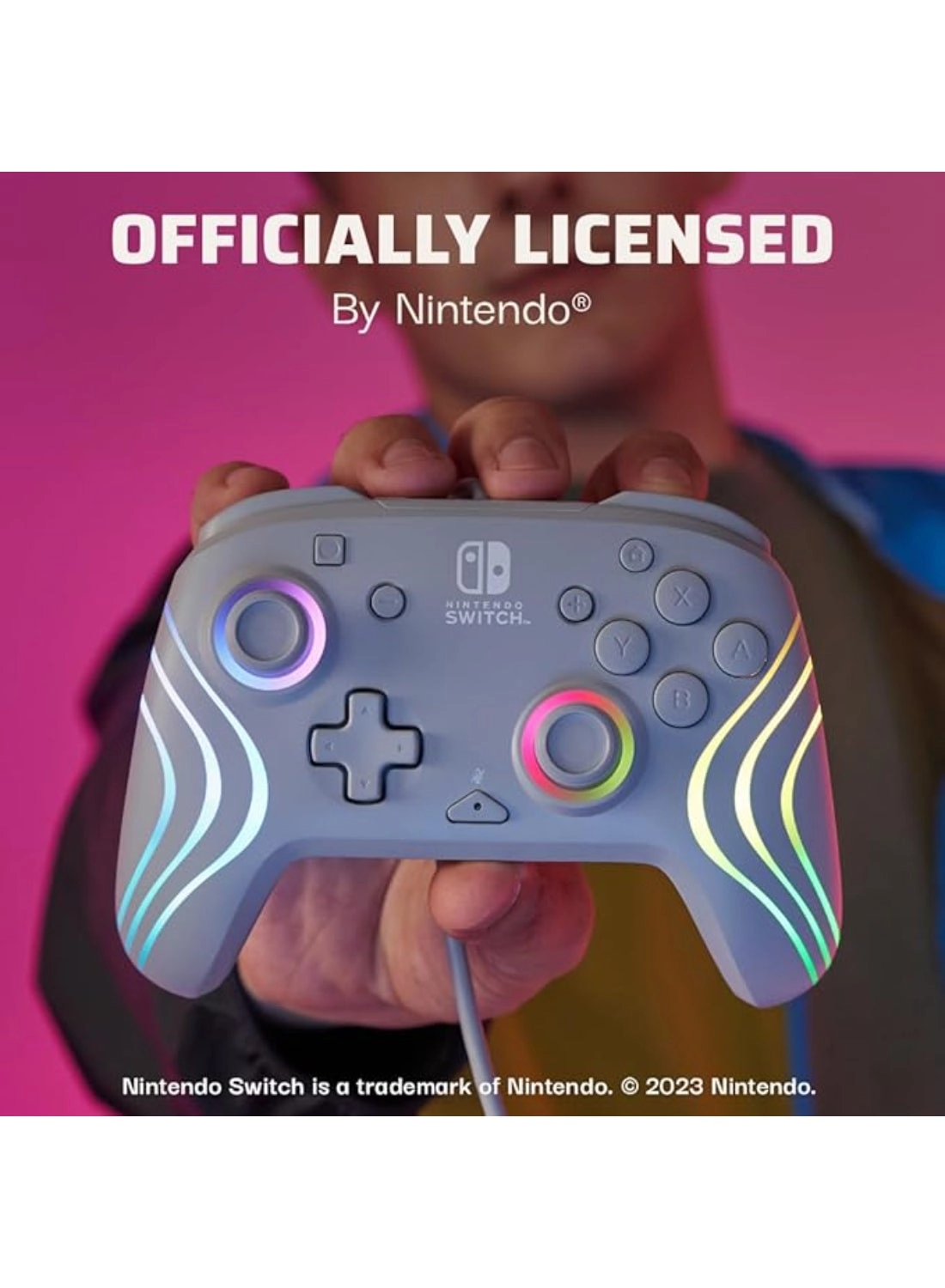 Nintendo Switch Afterglow Wave Wired Controller Grey