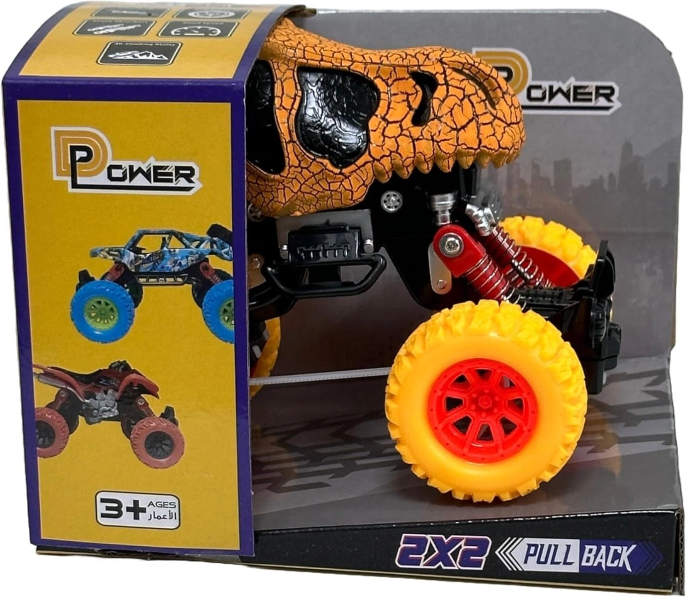 PullBack Dino Stunt Truck - Orange 3+