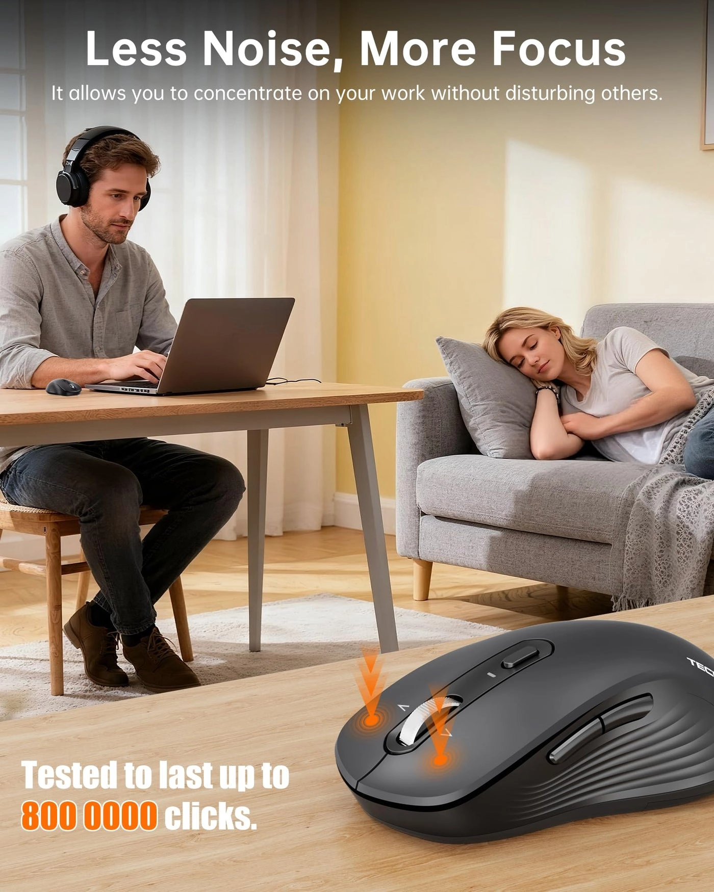 Multi-Device Slim Optical Mouse - Bluetooth, USB