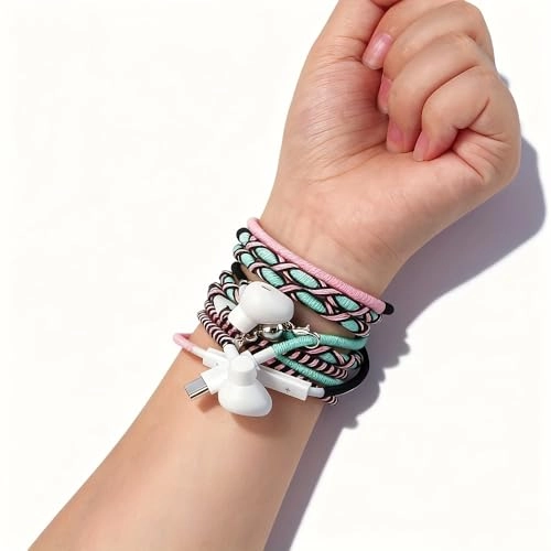 Fabric Cord Braided USB C Headphones Wired Earbud