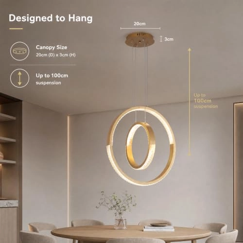 15046 Modern LED Chandelier - warm neutral white Dimmable