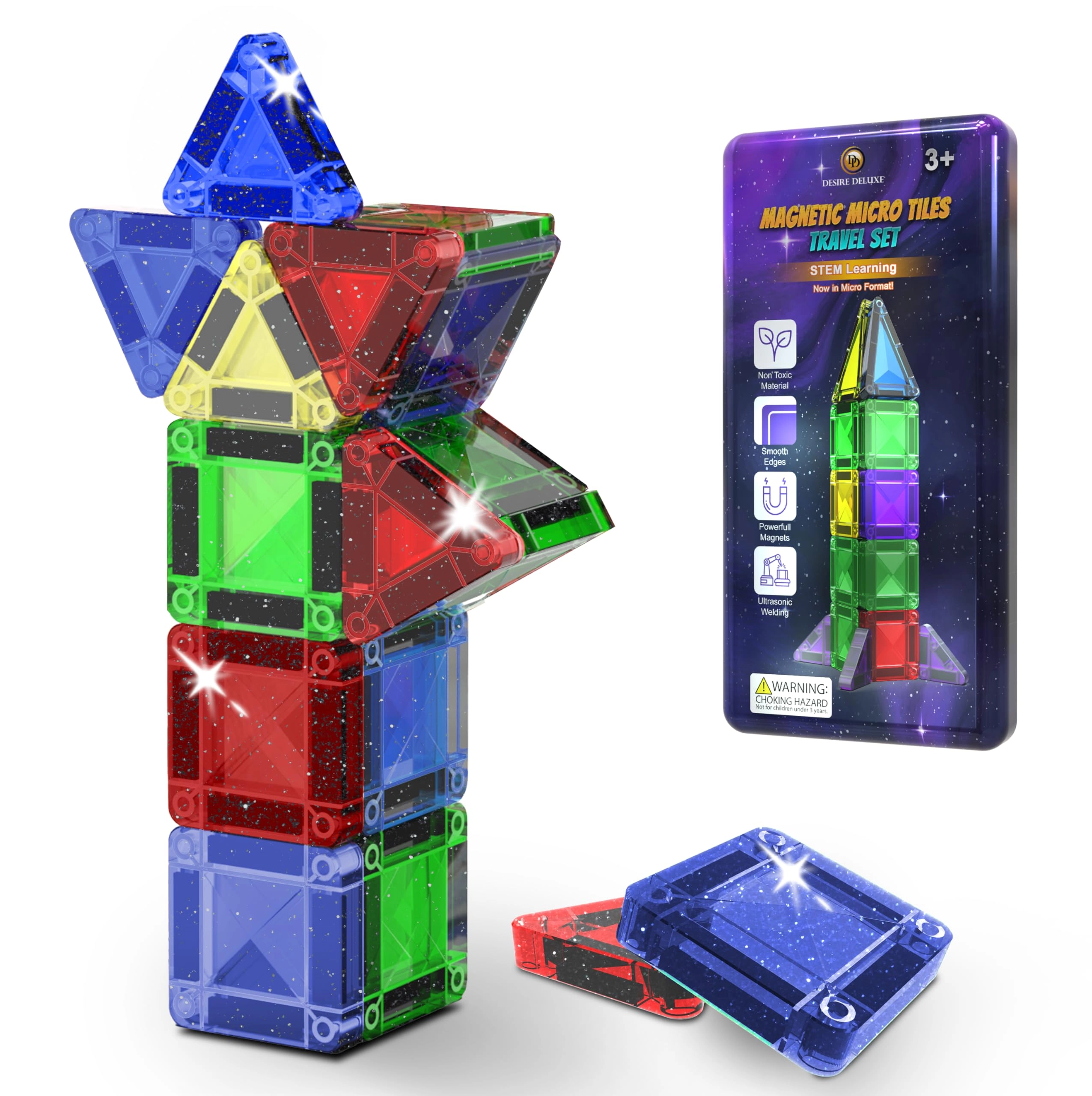 Desire Deluxe Micro Magnetic Blocks - 3 years and up 18 pieces