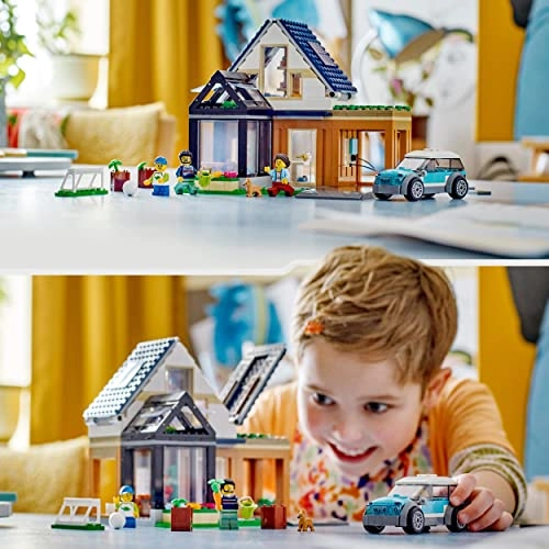 City Family House and Electric Car (60398) - Multicolor