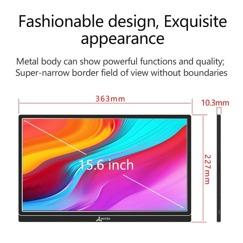 Portable Monitor - RII-MONITOR-15.6IN-01 15.6 Inches 1920x1080