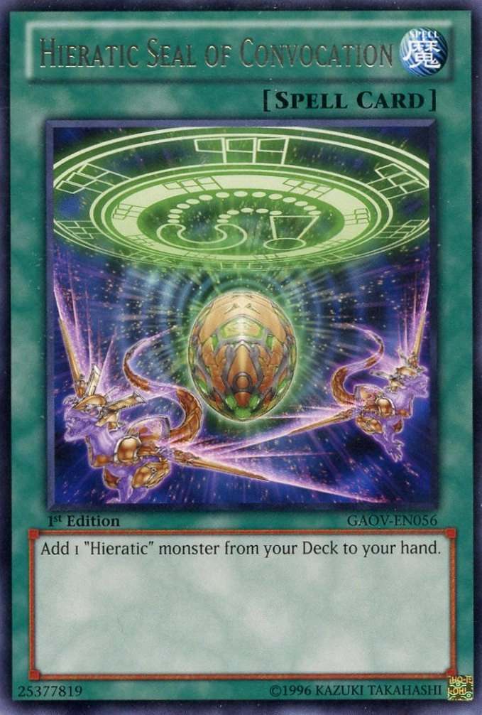 Yu-Gi-Oh! Hieratic Seal of Convocation GAOV-EN056