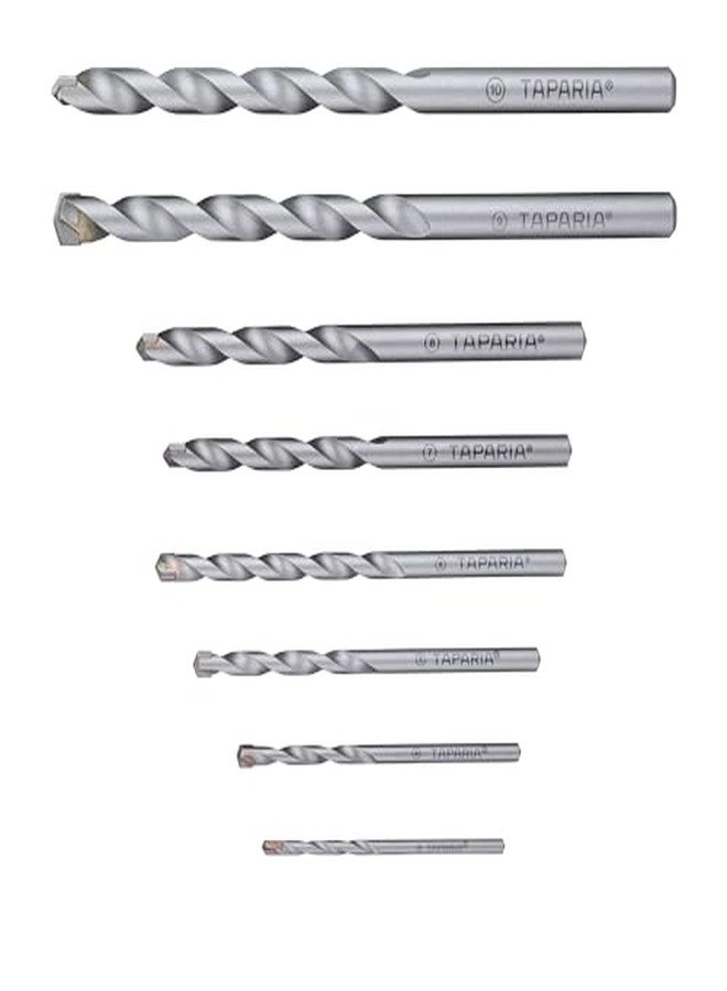 Parallel Masonary Drill Bit Set - 8 Pc 3Mm,4Mm,5Mm,6Mm,7Mm,8Mm,9Mm,10Mm