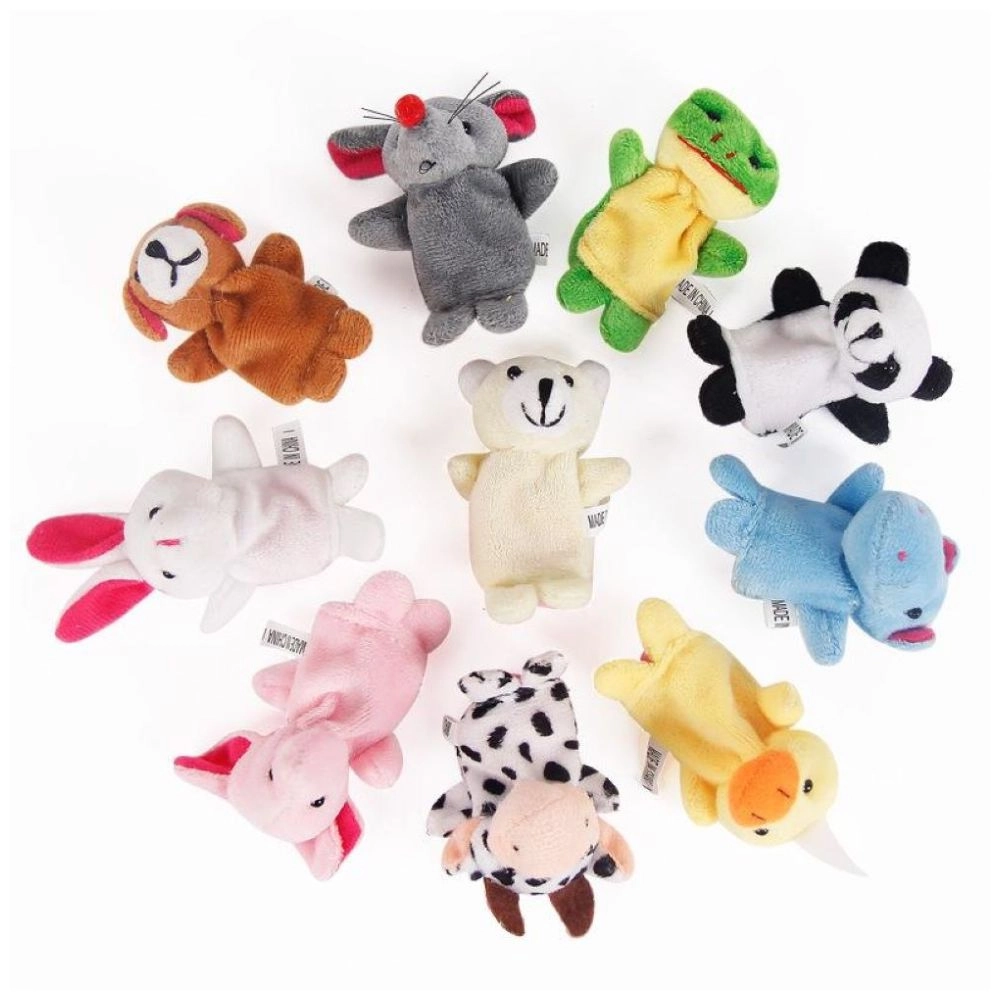 Soft Plush Animal Finger Puppet Toy - 10 Pcs