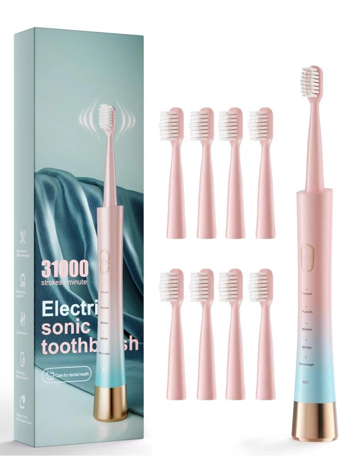 GE electric powerful toothbrush - 8 Brush Heads 31000 stroke/min