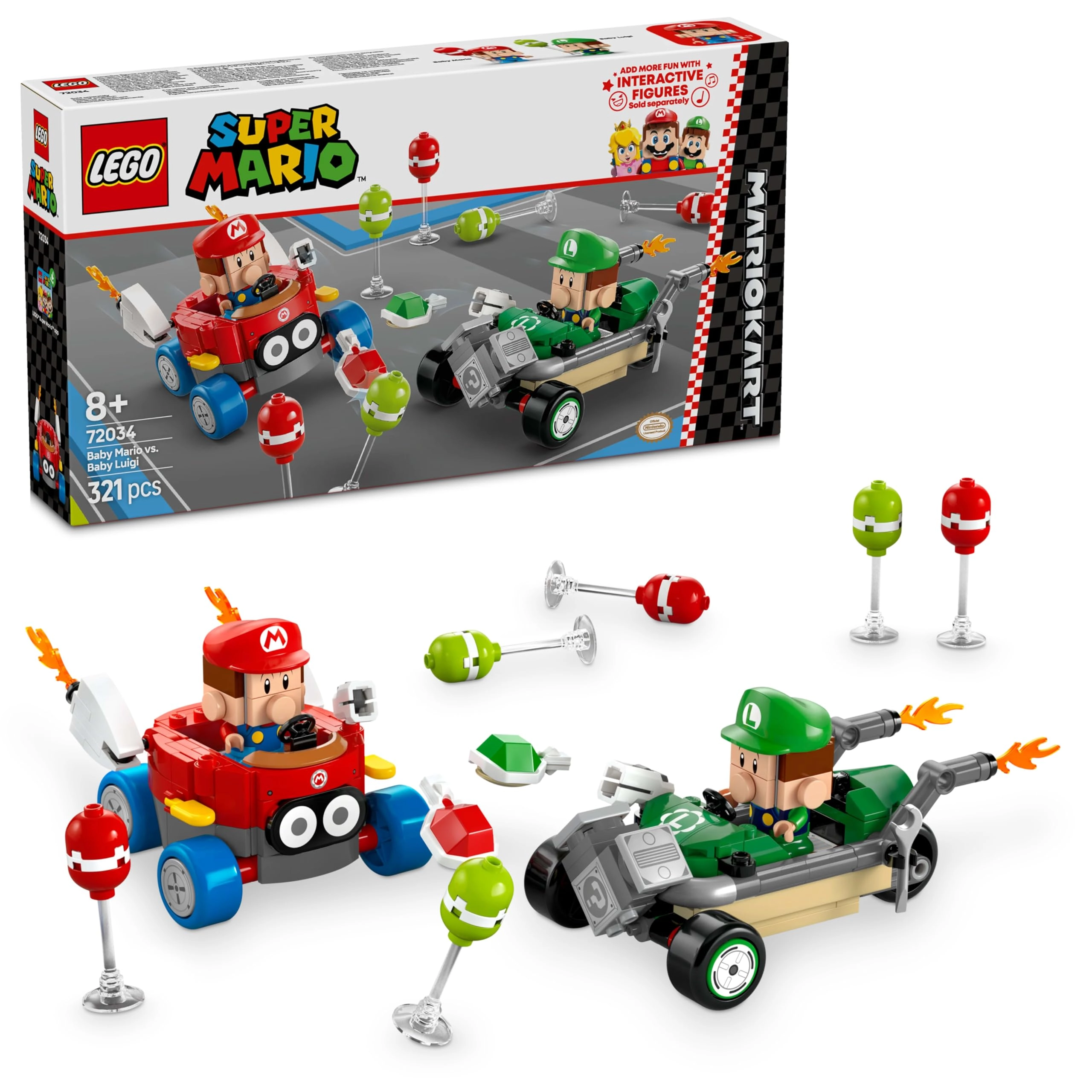 Super Mario Mario Kart Baby Mario vs. Baby Luigi (72034)