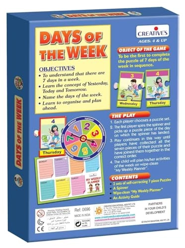 Days of The Week - 4 years and up 16 pieces