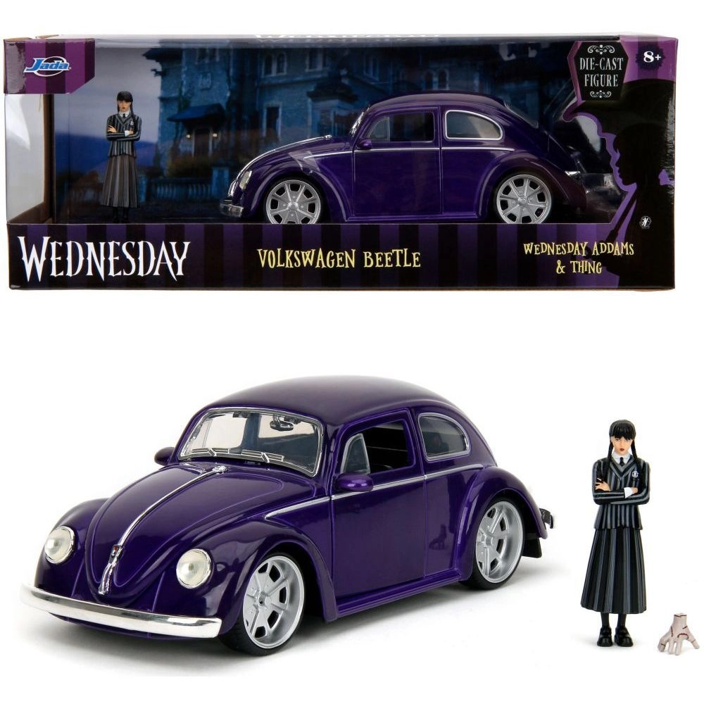 Jada Toys Wednesday Addams + 1972 Volkswagen Beetle - 1:24